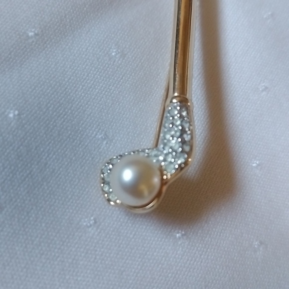 Golf Club Gold Enameled Pen With Pearl - Picture 2 of 5